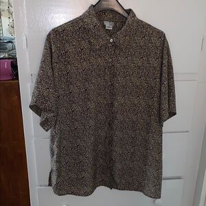 Urban works 90s women’s blouse Black and Beige Casual Button Down Shirt